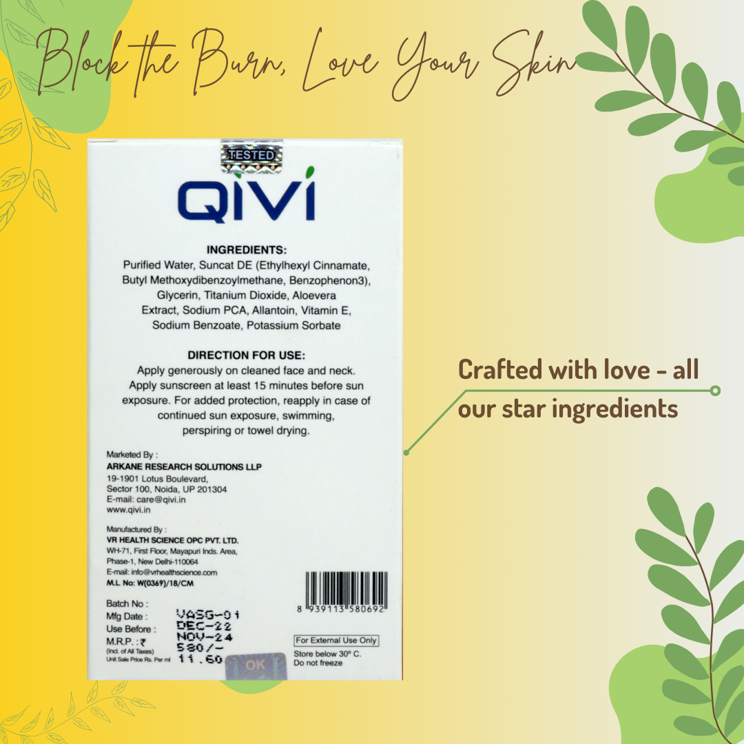 Qivi Sunscreen Gel SPF 50 PA+++: Your Ultimate Defence Against Sun Damage